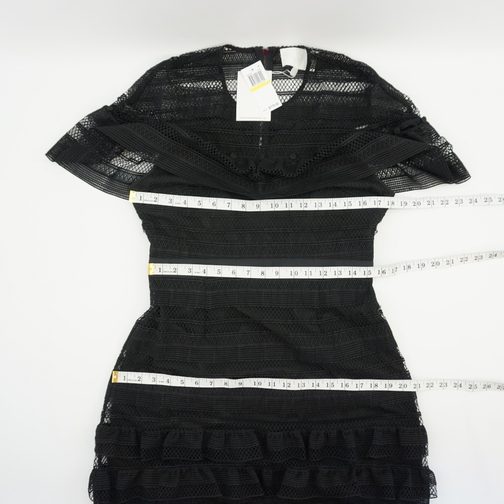 Mare Mare Lace Overlay Ruffled Lined Dress Black M - Picture 7 of 8